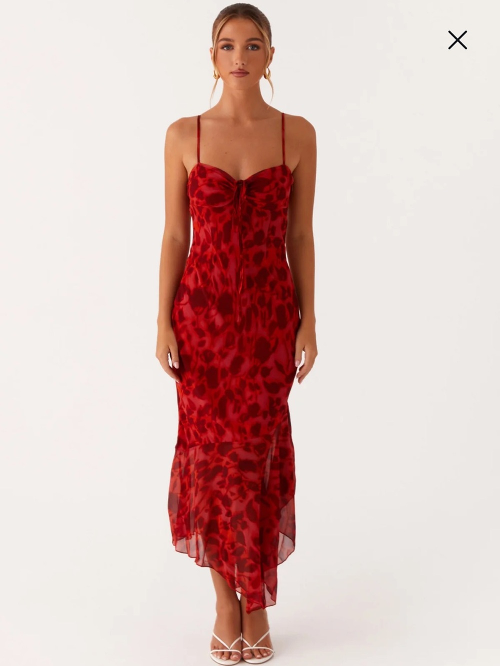 Peppermayo Sally Midi Dress - Red Floral Midi Dress